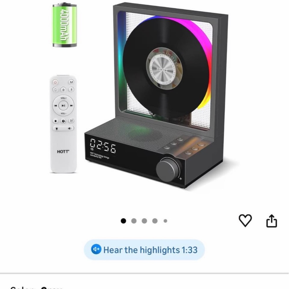 Black Portable CD Player